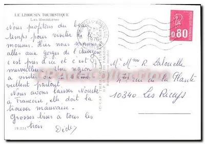 Les Monédierès — vista panorâmica e cenas de vida — editor Le Limousin Touristique — Verso