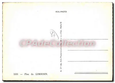 O Limousin — Carte postale illustrée avec vignettes de lieux — Cie des Arts Photomécaniques, Paris-15 — Verso