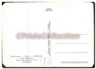 Wnętrze Foyera Militaire — Centrum Wyboru N° 4 — Limoges — Éditions Modernes Théojac — Rewers
