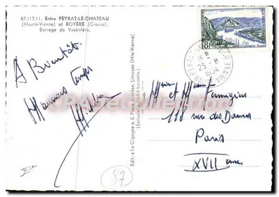Barragem de Vassivières — Peyrat-le-Château e Royère (Haute-Vienne) — Checjar — Verso