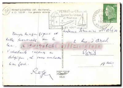 Peyrat-le-Château — Ogólny widok z lotu — Wydawca Combier — Rewers