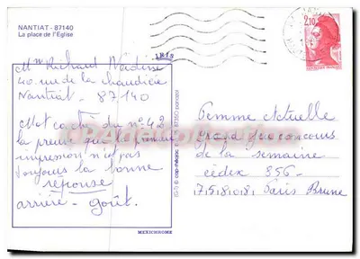 Nantiat — Praça da Igreja — IRIS — Verso