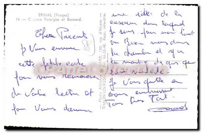 Stara pocztówka Epinal Vosges Casserne Varaigne i Bonard — Rewers