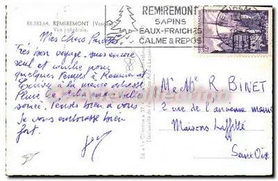 Remiremont — Ogólny widok — Cigogne, wyd. André Lecointe n°88.383.64 — Rewers