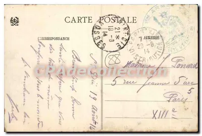 Saint-Dié (Vosges) - Rue Thiers — wydawca A. Weiss, nr 9435-CL.L. — Rewers