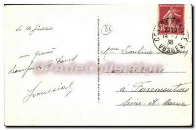 Contrexéville - Tarcze tenisowe — Wydawnictwo Galeries Vosgiennes, nr 20 — Rewers