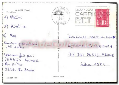 La Bresse (Vosges) — Widok z powietrza — Éditions Naturelles — Rewers