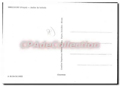 Mirecourt (Vosges) — Oficina de lutharia — Combière Imprimeur — Verso