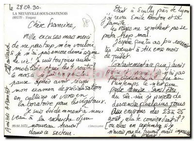 La Neuveville-sous-Chatenois — vista aérea do vilarejo com igreja e rios — editor não visível — Verso