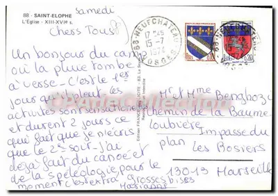 Kościół Świętego Elöphé — XIII–XV w. — Wydawnictwo France Philatélie — Rewers