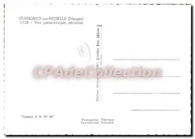 ST-MAURICE-sur-MOSELLE (Vosges) — Ogólny widok z powietrza — Wydawnictwo Aériennes 'GIM', Mâcon — Rewers
