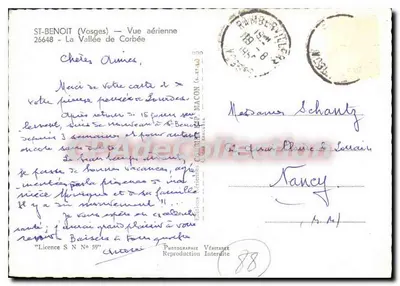 St-Benoît (Vosges) — Vista aérea — A Vale da Corbée — Edições Véritarke — Verso