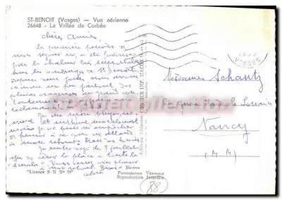 ST-BENOIT (Vosges) — Widok z powietrza — Dolina Corbée — Wydawnictwo Lotnicze — Rewers