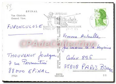 Ogólny widok Épinal — wydawca Estel, nr 77924 — Rewers