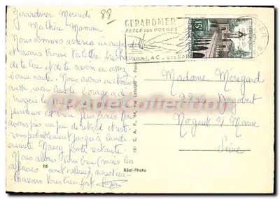 Gérardmer i jego Jezioro — Stara pocztówka Réal-Photo, n°16 — Rewers