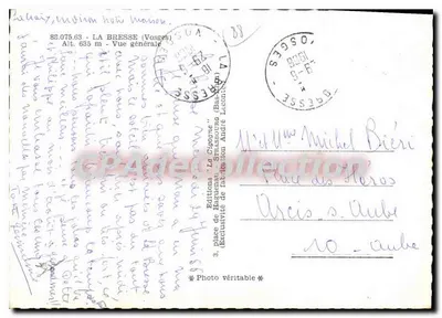 La Bresse (Vosges) — Vista geral — Éditions de Haguenau — Verso