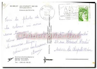 Colonna di Revin — Colonie di vacanze — Edizioni SODALFA — Verso