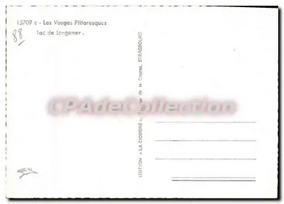 Jezioro Longemer — Piękne Wysokie Wzgórza — Wydawnictwo «La Cicogne» z Strasburga — Rewers