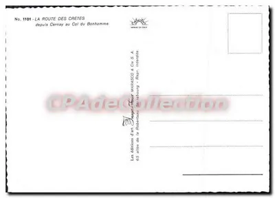 A Estrada das Crestas — de Cernay ao Col do Bonhomme — edições Magasco & Cie S.A. — Verso