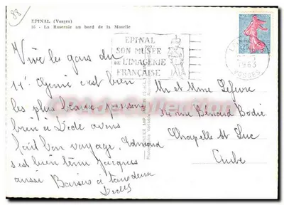 Epinal (Vosges) — Widok na Roseraie przy brzegu Moszli — Wydawca: C. Rimg — Rewers