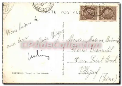 Bruyères (Vosges) — Vista Geral — Coleção Bouvier, Bruyères (Vosges) — Imp. Combier — Verso