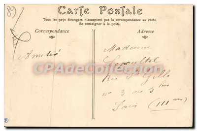 Arcy-sur-Cure — Vista sobre o Rio — Editor E.D. Prog. n°1 — Verso