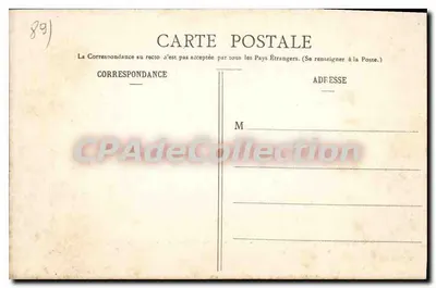 Stare Auxerre — Widok miasta z XVIII wieku — Wydawnictwo Toulout, w Auxerre, nr 307 — Rewers