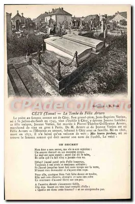Cézy (Yonne) — A Tumba de Félix Arvers — Coleção J. D. & S. an