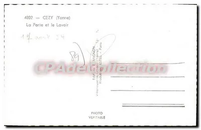 Cezy (Yonne) — A Porta e o Lavatório — Edições E. MIGNON - Paris — Verso