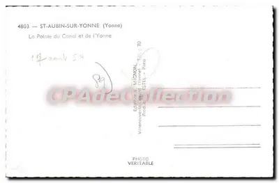 St-Aubin-sur-Yonne — Widok na punkt kanału i rzeki Yonne — E. Mignon — Rewers