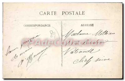 Coulanges-sur-Yonne — O Canal — Editor Guillot, Migennes-Laroche — Verso