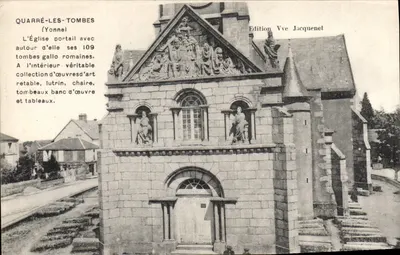 Quarré-les-Tombes (Yonne) — Igreja com portal e 109 túmulos galo-romanos — Edição Vve Jacquetnet
