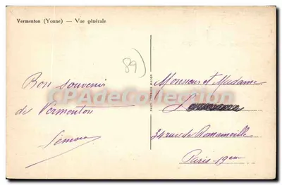 Vermenton (Yonne) — Vista geral — Fot. Combley Mâcon — Verso