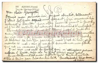 AUXERRE (Yonne) — Wieża zegarowa (XVe w.) — wydawca nieznany, nr 592 — Rewers