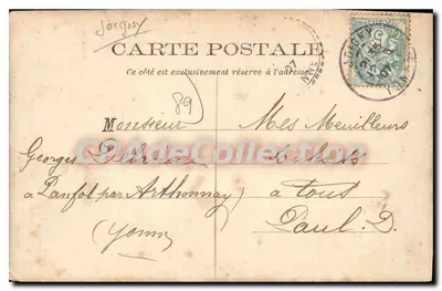 Jouigny — Vista de edifícios e de um canal — Carta postal — Verso
