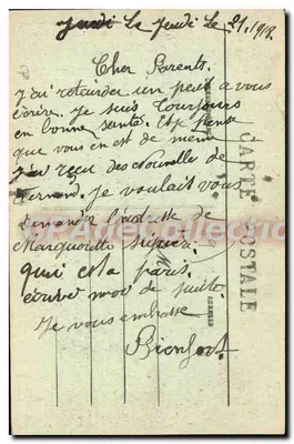 Avallon — O Hotel de Ville — Bilhete postal antigo de Coleção — Verso