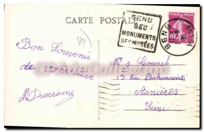 SENS (Yonne) — Dom z Pilierem — kolekcja J. D. Sens — Rewers