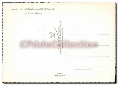 Villeneuve-sur-Yonne — La Fausse Rivière — Édition E. Mianon — Rückseite