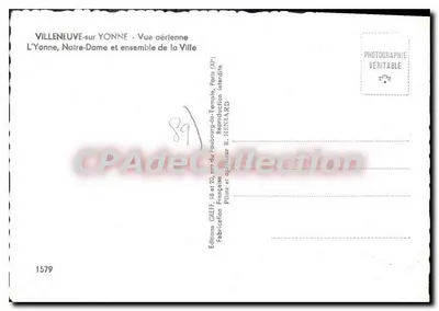 Villeneuve-sur-Yonne — Vista aérea — Éditions Gréff — Verso