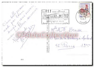 Sens, Joigny, Auxerre, Tonnerre, Avallon — Yonne — Wydawca Combiér Druk 71 — Rewers