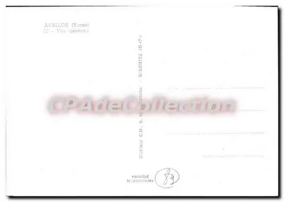 Avallon (Yonne) — Vista geral — Edições C.D. G. BARRIZ — Verso