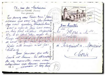 PONT-sur-YONNE — Ogólny widok — Jean Martius — Rewers