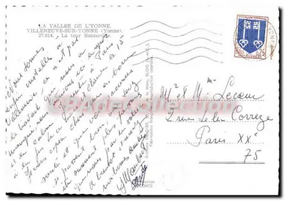 Dolina Yonne — Villeneuve-sur-Yonne (Yonne) — Wydawca: Wytwórnia Francuska — Rewers