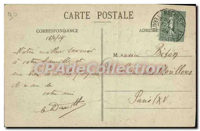 Réchésy - O Castelo — editor A. Dumas, Hellert, n° 1208 — Verso