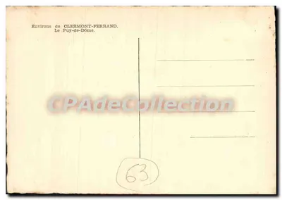 ले प्यू-डे-डॉम - क्लरमॉन्ट-फेरांड के आसपास - एडिटर CPAdéCollection, संख्या 63 — पीछे
