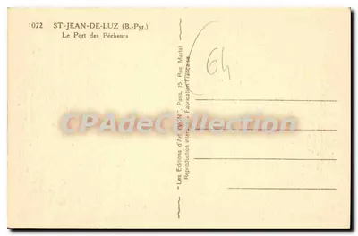 St-Jean-de-Luz (Pyr.) — Il Porto dei Pescatori — Les Éditions d'Art N°N, Parigi — Verso