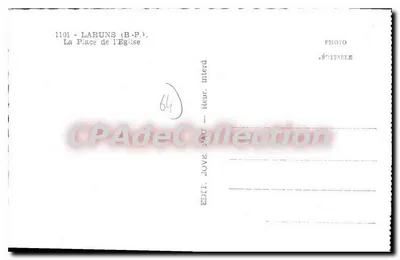 Laruns (B.P.) — Praça da Igreja — Ed. Jove, Pau — Verso