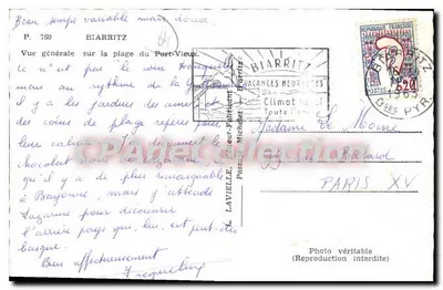 Biarritz — Ogólny widok plaży Port-Vieux — Lavielle, wydawca — Rewers