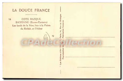 Bords de la Nive et de l'Adour — Bayonne (Basses-Pyrénées) — Les Éditions d'Art YVON, Paris — Verso