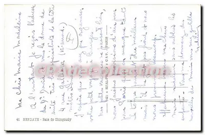 Widok na jezioro Tête de Chingoudy — Hendaye — wydawca G.A.P. nr 41 — Rewers